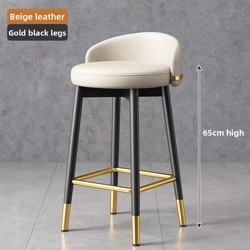 Modern Metal Bar Stool with Backrest