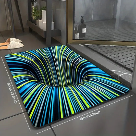 Dluxe Ave.3D Swirl Illusion Non-Slip Area Rug for Home