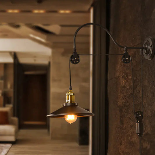Dluxe Ave. Vintage Industrial Wall Lamp for Bar and Café