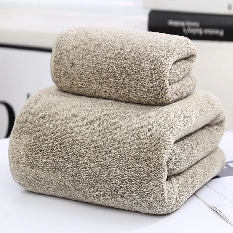 Dluxe Ave. Coral Fleece Bath Towel Set, Bamboo Charcoal Fiber
