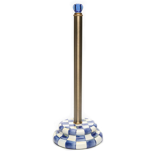 Dluxe Ave. MACKENZIE-CHILDS Enamel Toilet-Tissue Storage Decorative Toilet-Paper Storage for Bathroom Blue-and-White Royal Check