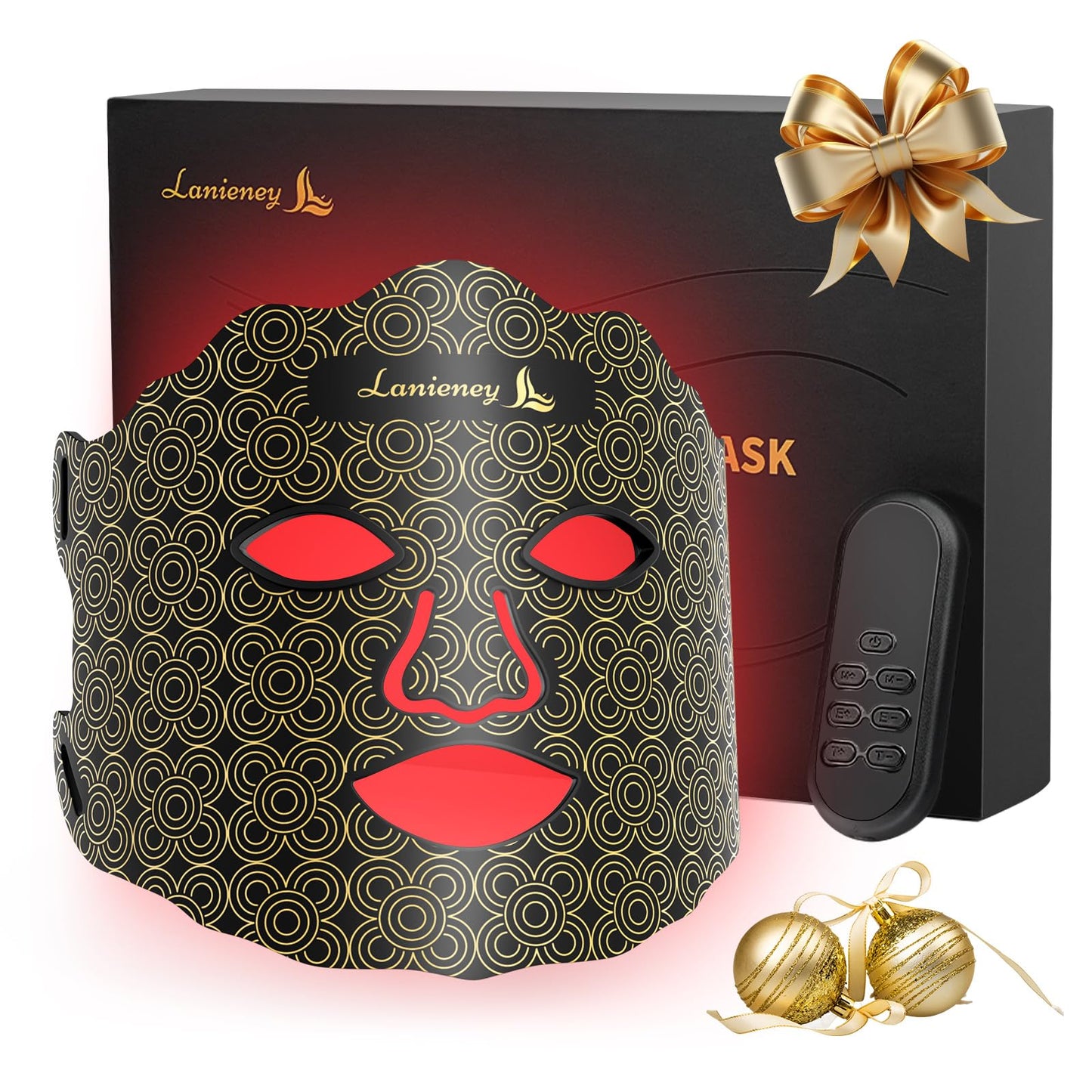 Dluxe Ave. Red Light Therapy for Face7 Colors Red Light Therapy MaskWireless Near-infrared Light 850nm and Red Light 630nm with Timing FunctionRechargeable Led Face Mask Light Therapy for Home Skincare Black