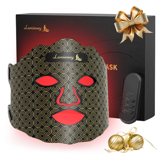 Dluxe Ave. Red Light Therapy for Face7 Colors Red Light Therapy MaskWireless Near-infrared Light 850nm and Red Light 630nm with Timing FunctionRechargeable Led Face Mask Light Therapy for Home Skincare Black