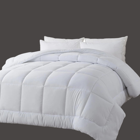 Dluxe Ave. ( QUEEN ) Down Alternative Comforter Duvet Insert with Corner Tabs, for All Season, Quilted Bed Comforter, Box-Stitched Lightweight, Comforter/ White