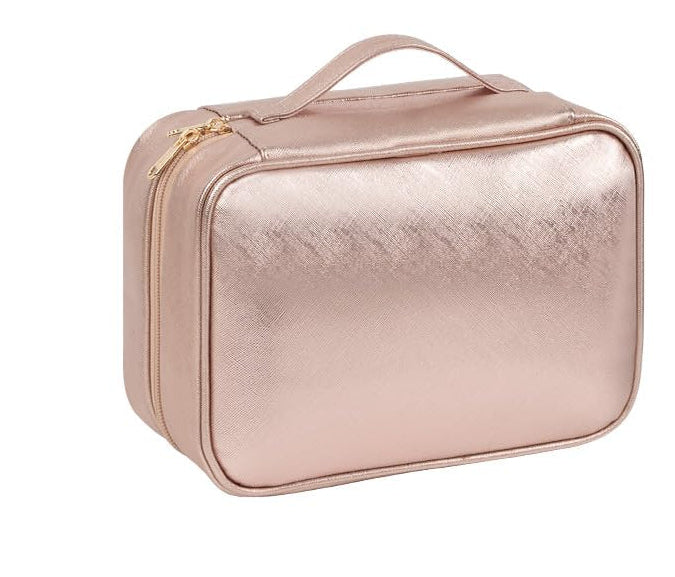 Dluxe Ave. Large Capacity Waterproof Cosmetic Organizer Bag/ Rose Gold