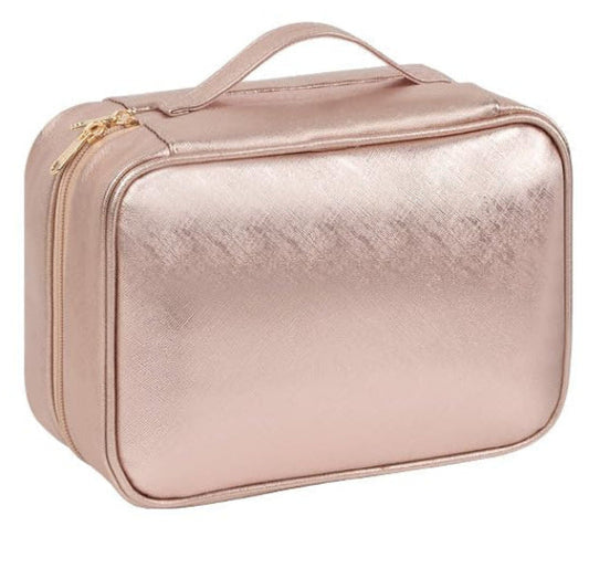 Dluxe Ave. Large Capacity Waterproof Cosmetic Organizer Bag/ Rose Gold