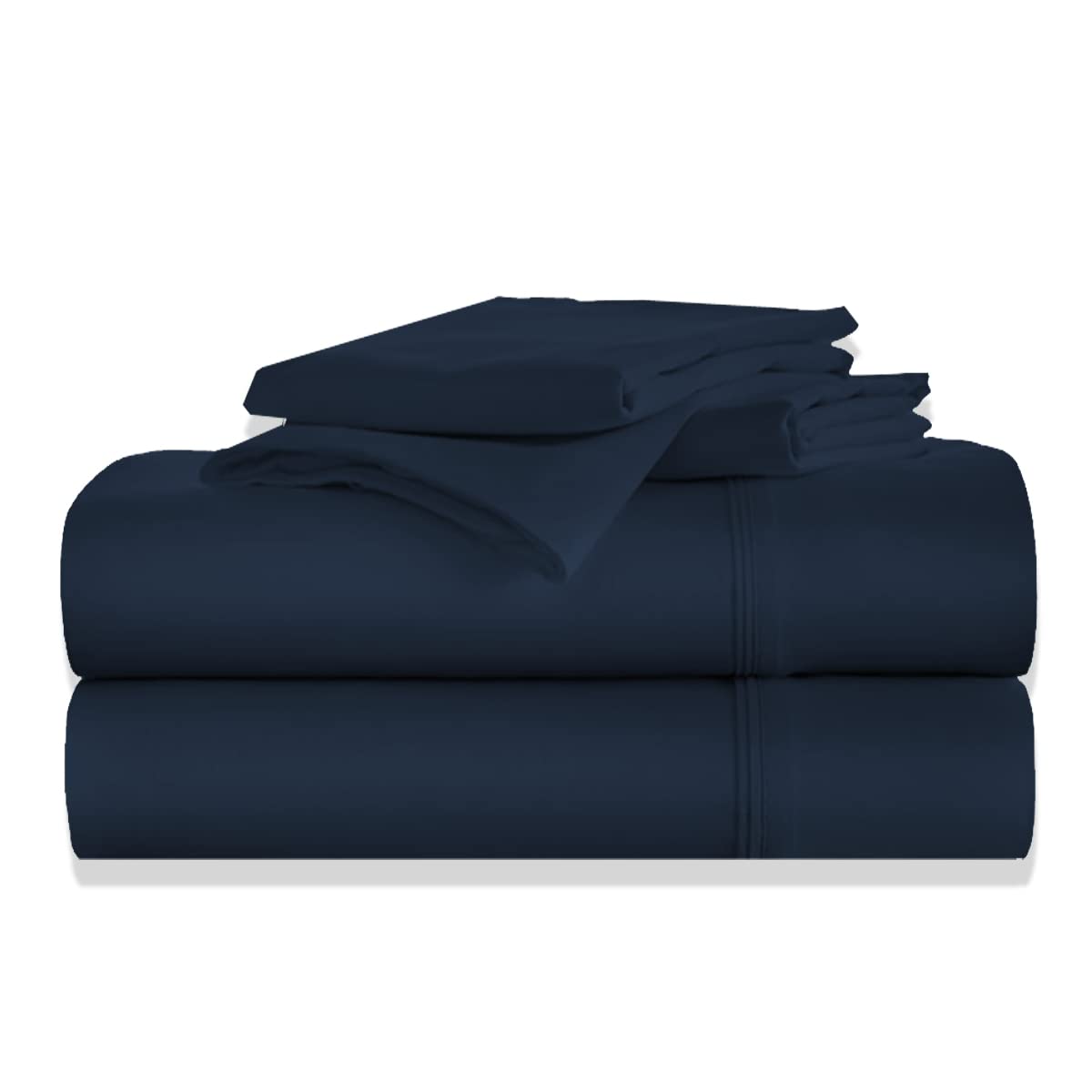 Dluxe Ave. ( TWIN ) 4 Pcs Egyptian Cotton Sheets/ 1000 Thread Count/ Navy Blue