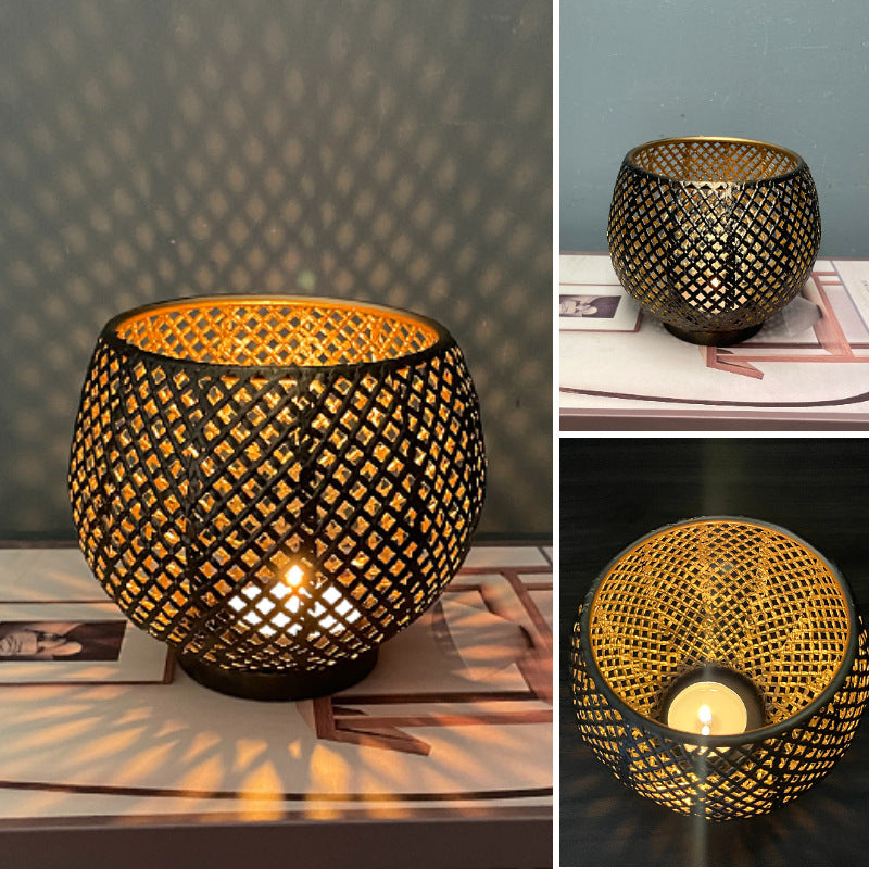 Wrought Iron Spherical Candle Holder