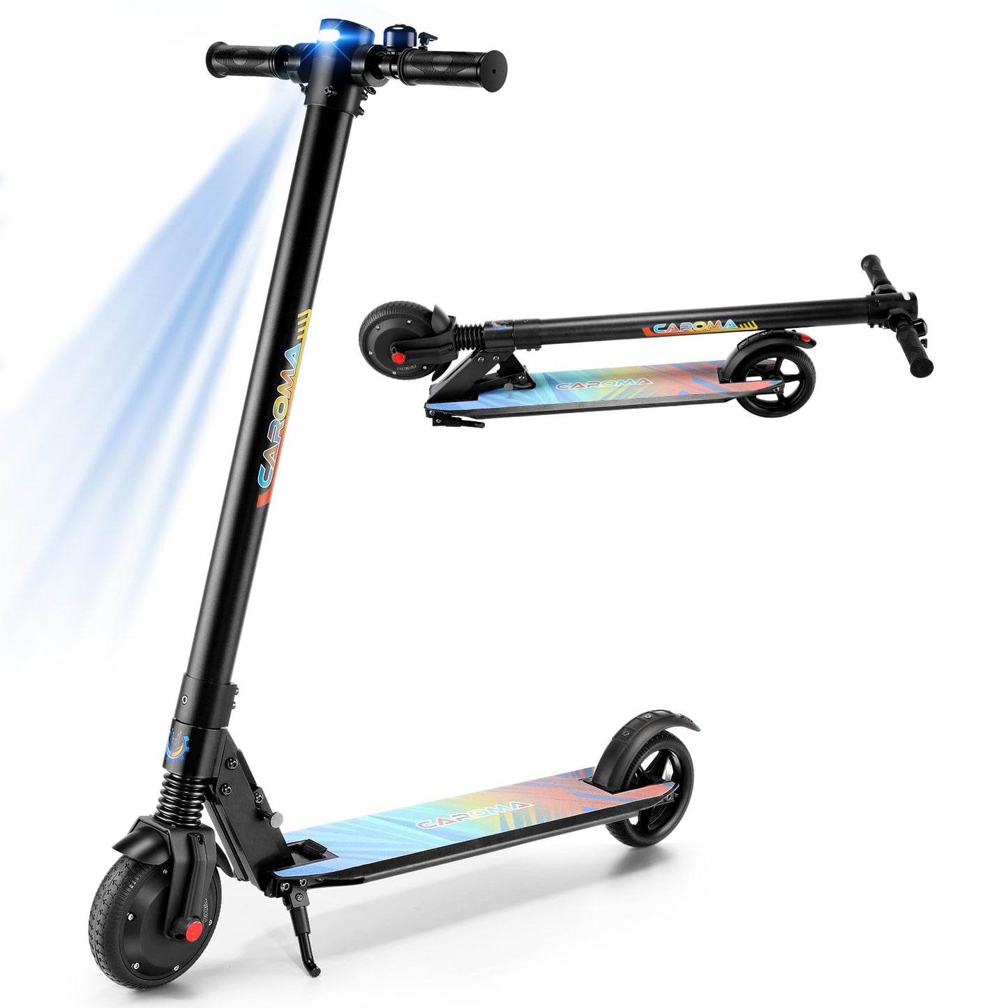 Dluxe Ave. Electric Scooter Adults 250W Motor Max 15.5 Miles & 15.5Mph Top Speed 6.5", Tires Portable Folding Electric Motorized Scooter with Braking System (Black)