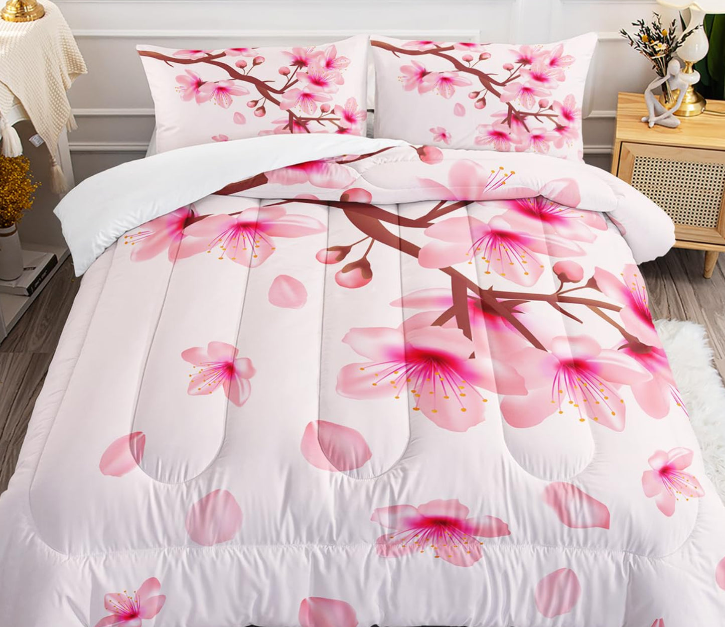 Dluxe Ave. ( FULL ) 3 Pcs Comforter and Bedding Set/ Pink