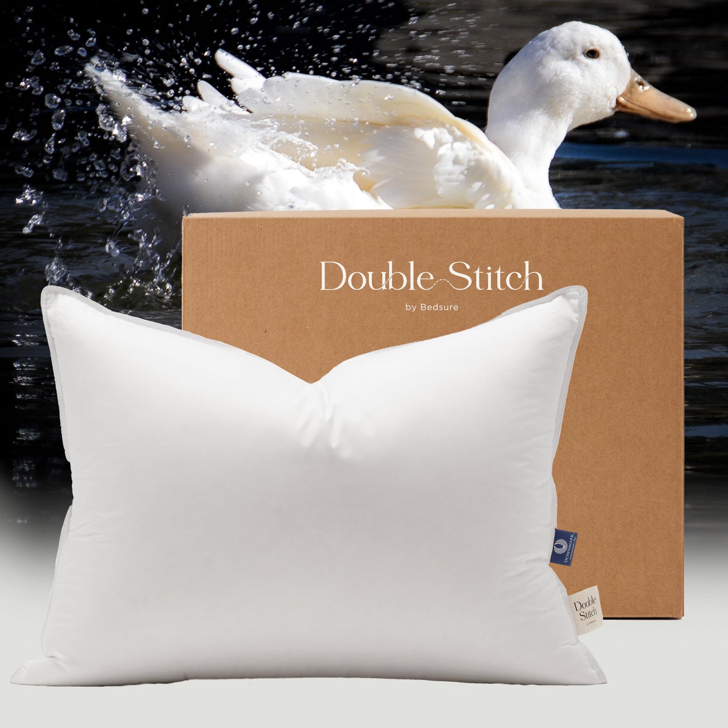 Dluxe Ave. (KING ) Double Stitch Luxury US White Down { FIRM }, Luxury Hotel Quality(20" x 36")