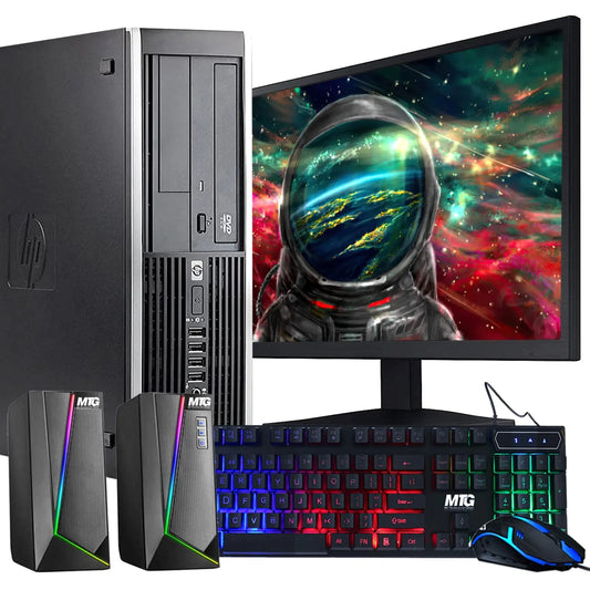 Dluxe Ave. HP Elite Desktop Computer PC 3.1 GHz Intel Core i5 8GB RAM 500GB HDD MTG 22 inch LED Monitor RGB Speaker and Keyboard Mouse WiFi Windows 10 Pro (Renewed)