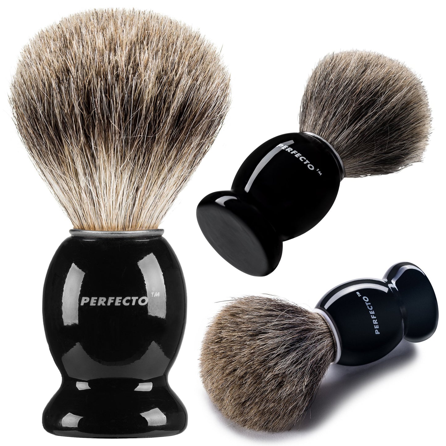 Dluxe Ave. 100% Pure Badger Shaving Brush-Black Handle