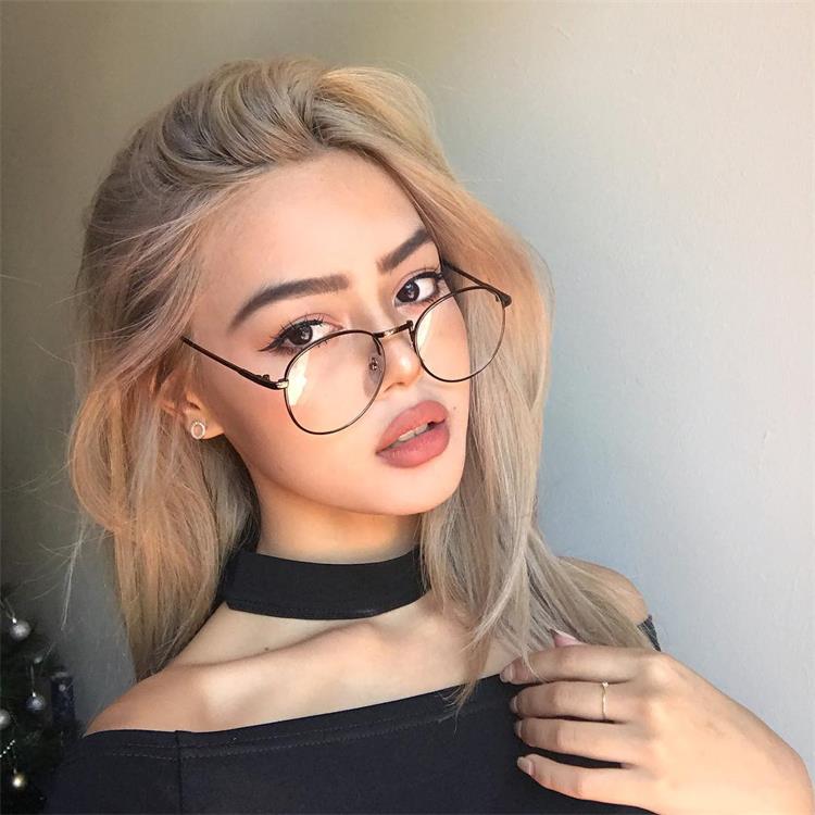 Vintage Round Metal Glasses Frame for Women
