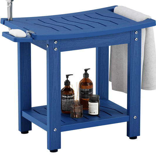 Dluxe Ave.  Shower Bench, Navy