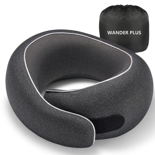 Dluxe Ave. Travel Neck Pillow Pure Memory Foam/ Airplanes Comfortable/ Black