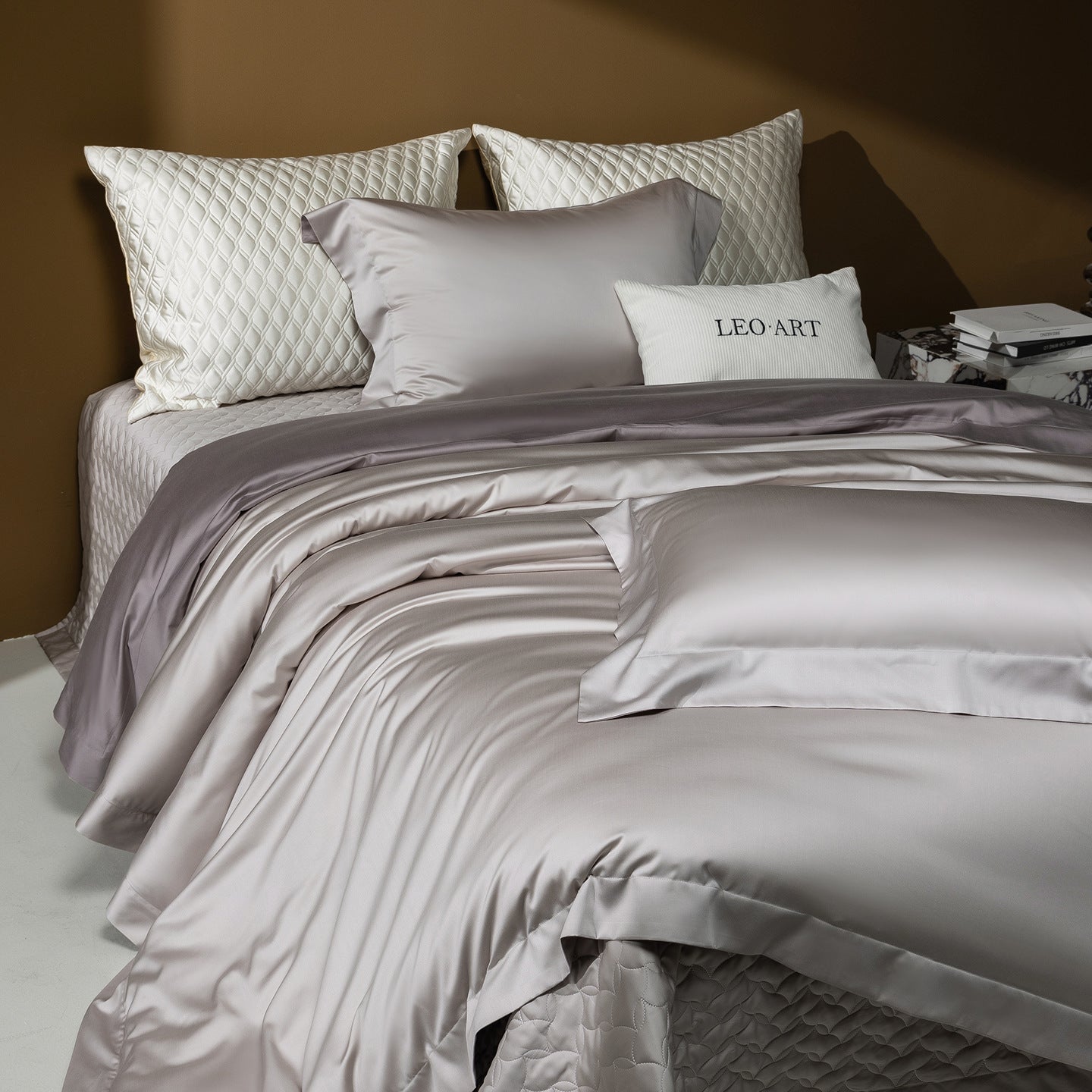 Dluxe Ave. Luxury Tencel Cotton Brushed Bed Cover Set/ One Flat Sheet Two Pillowcases {One Duvet Cover}