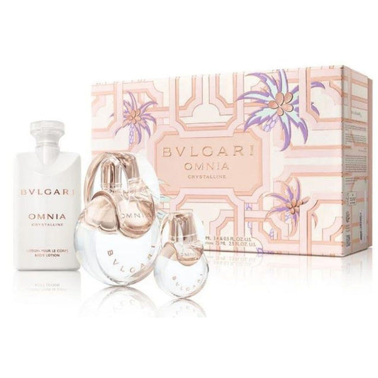 Dluxe Ave. BVLGARI Omnia Crystalline 3-Piece Set for Women (3.4 Oz Eau De Toilette Spray + 0.5 Oz Eau De Toilette Spray + 2.5 Oz Body Lotion)