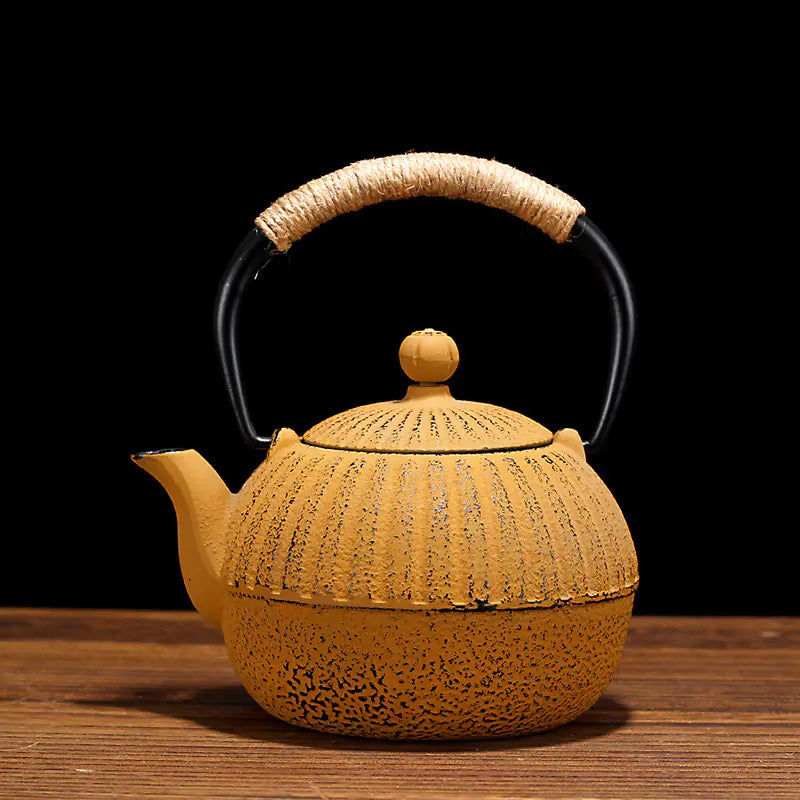 Dluxe Ave. 0.5 Yellow Pumpkin Cast Iron Japanese Teapot
