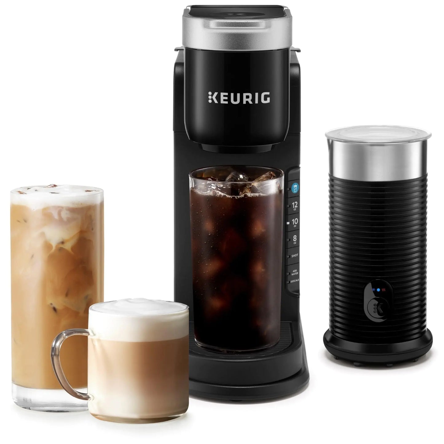 Dluxe Ave. Keurig K-Café Barista Bar Single Serve Coffee Maker and Frother with 3 Brew Black