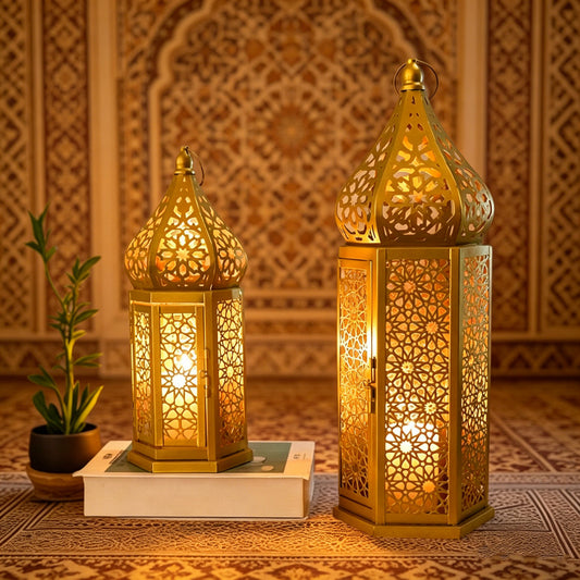 Moroccan Iron Candle Lantern Retro Portable Decor