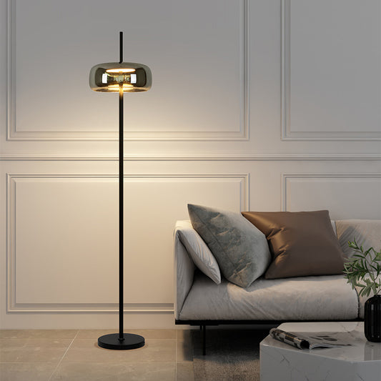 Dluxe Ave. Italian Modern Floor Lamp with Glass Shade
