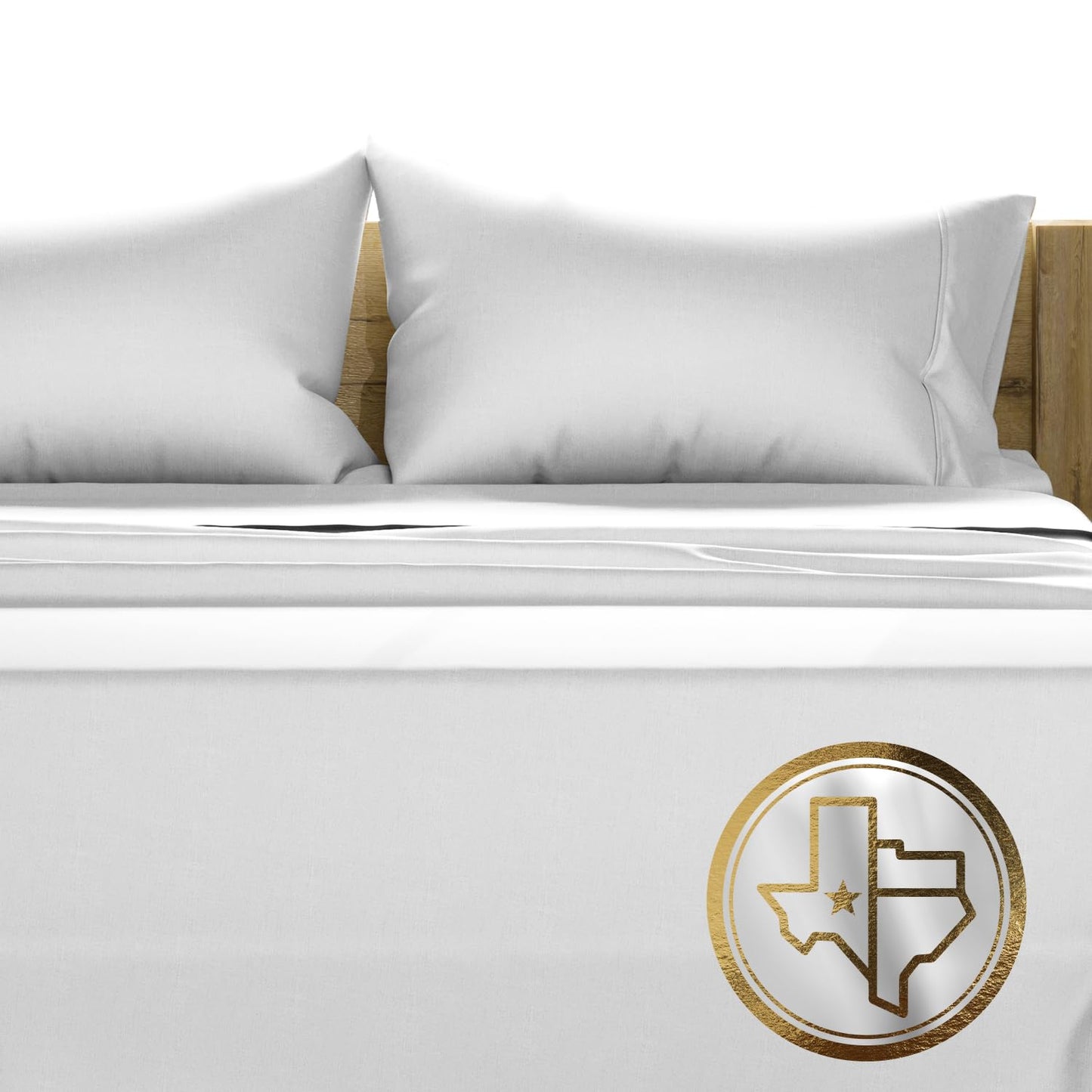 Dluxe Ave. ( KING ) TEXAS LINEN CO. Egyptian Cotton Sheets, 1500 Thread Count 4 PC,   Fits Up to 18",  Light Grey