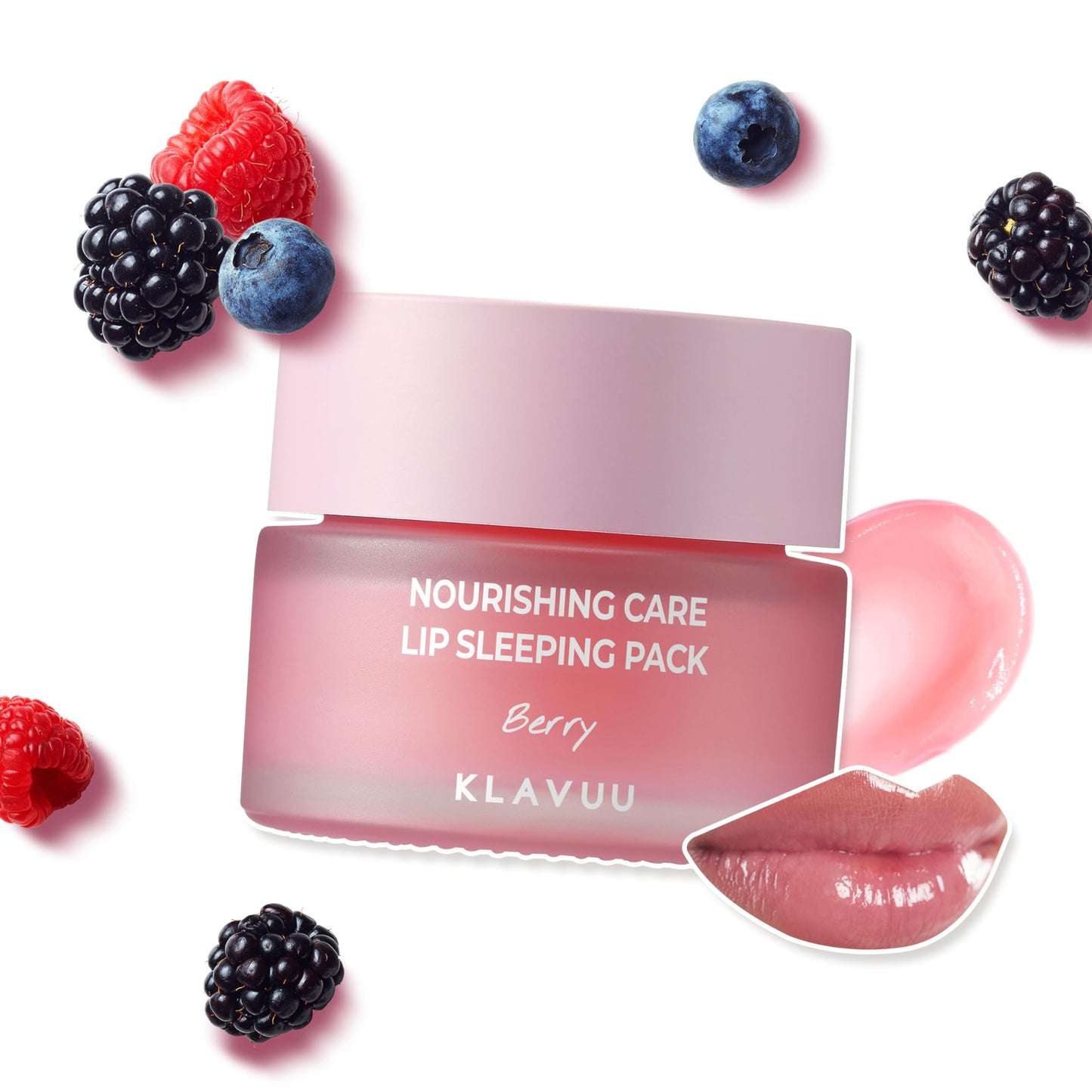 Dluxe Ave. Klavuu Lip Mask Sleeping Pack (0.7oz) – Overnight Deep Hydrating Korean Lip Balm Treatment Gentle Exfoliating (Berry)