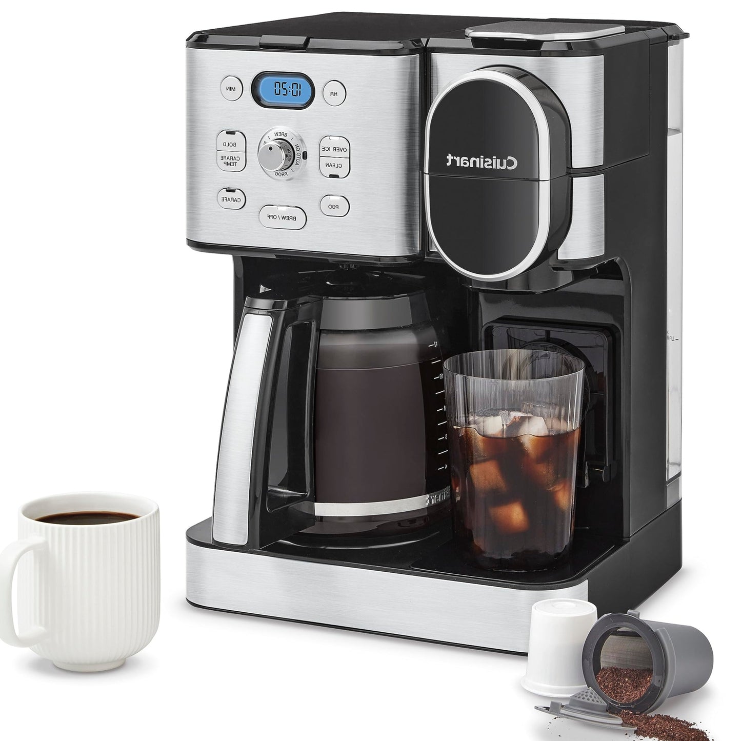 Dluxe Ave. Coffee Maker 12-Cup/ Glass Carafe Automatic Hot & Iced Coffee