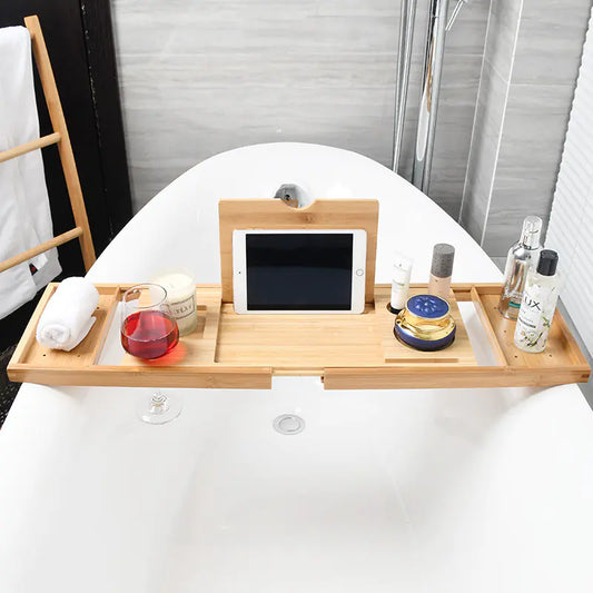 Dluxe Ave. Expandable Non-Slip Bamboo Bathtub Storage Rack