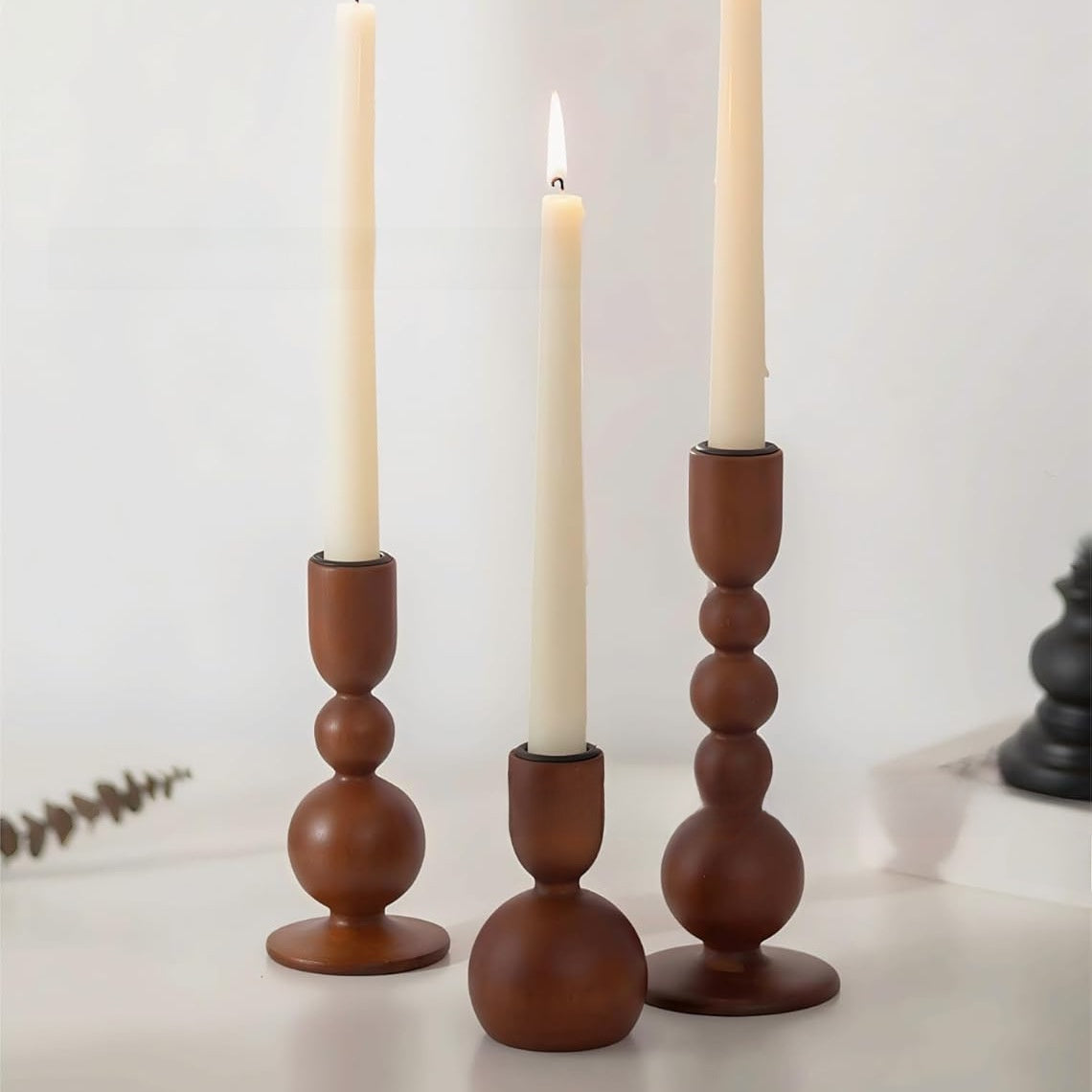American-style wooden candle holder