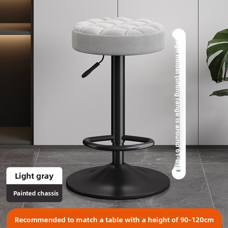 Adjustable Height Swivel Bar Stool with Backrest