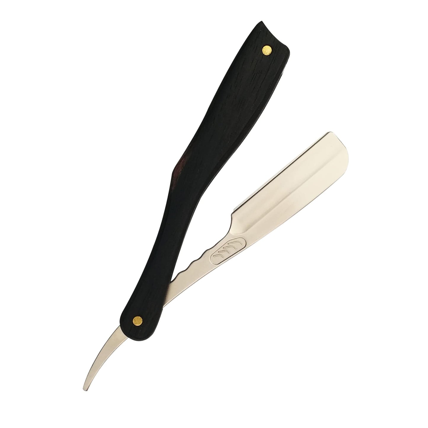 Dluxe Ave. Straight Razor/ Solid Wood Handle and Saki Shears Blade/ Ebony