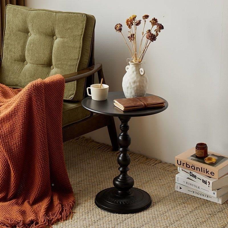 Round Iron Side Table Vintage Style