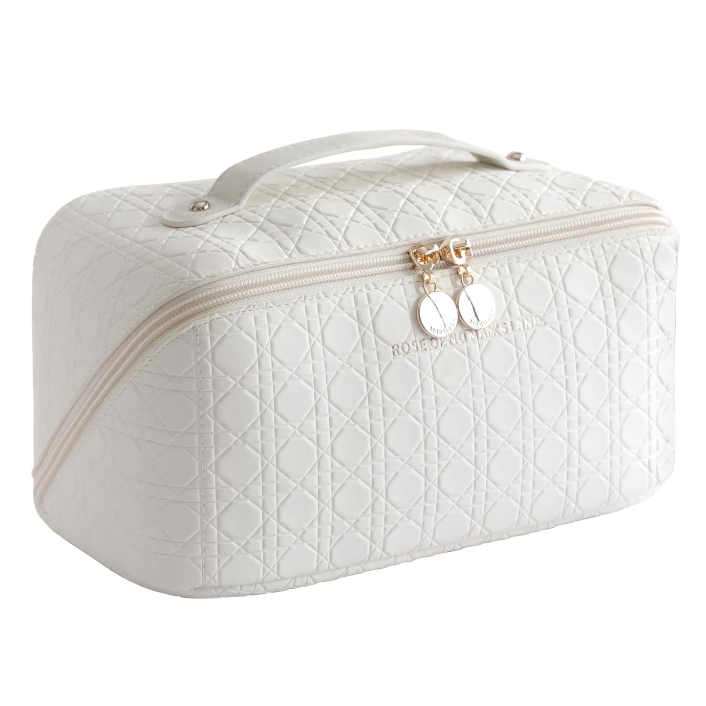 Dluxe Ave. Large Capacity Cosmetic Bag/ Toiletry Bag/ Creamy white