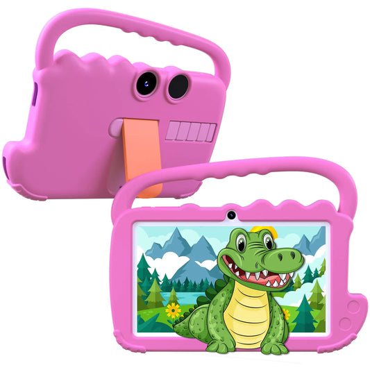 Dluxe Ave. Kids Tablet 7 inch for Girls Boy Android 12 Tablets for Kids 4GB RAM 32GB ROM Toddler Tablet WIFI Bluetooth Safety Eye IPS Screen Parental Control Dual Camera Shockproof Case for Educational Games