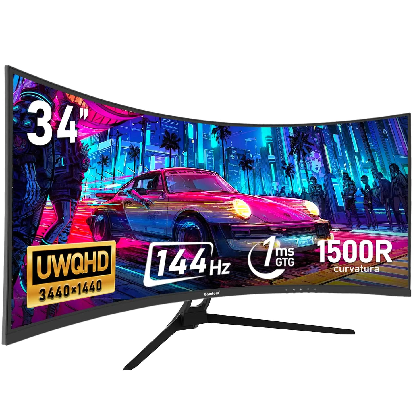 Dluxe Ave. Gawfolk 34 Inch Ultrawide Curved 144Hz Gaming Computer Monitor 1500R