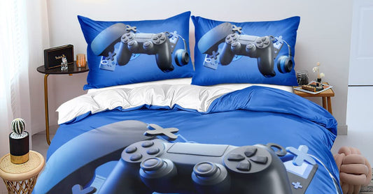 Dluxe Ave. ( FULL )  3 Pcs. {DUVET COVER} Comforter Set/ Blue