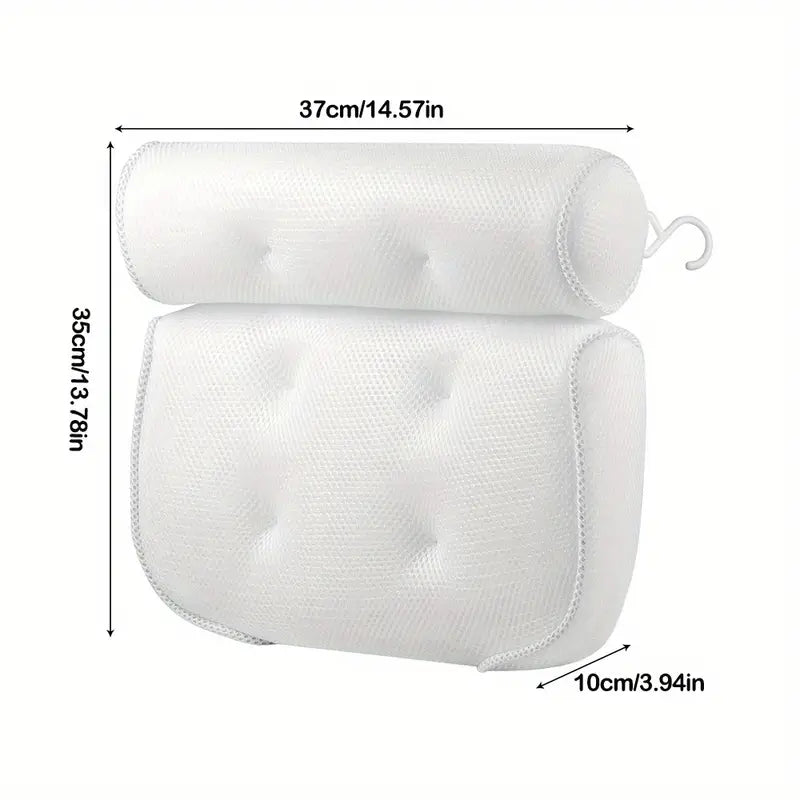 Dluxe Ave. 3D Mesh Spa Bath Pillow with 6 Suction Cups for Support