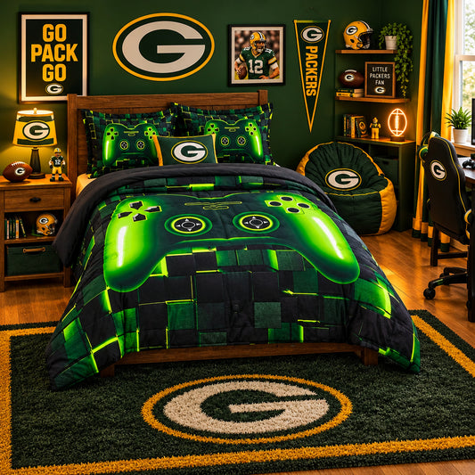 Dluxe Ave. (TWIN) 6 Pieces Bedding Set/ Green & Black