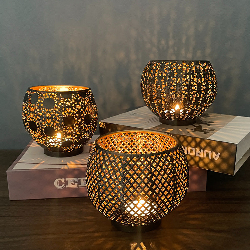 Wrought Iron Spherical Candle Holder