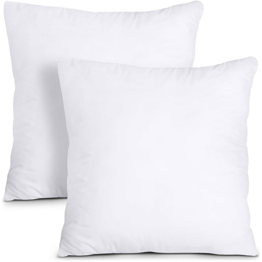 Dluxe Ave. Bedding Throw Pillows Insert/ Set of 2/ White 18 x 18 Inches