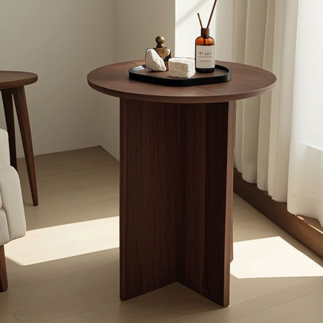 Solid Wood Round Side Table