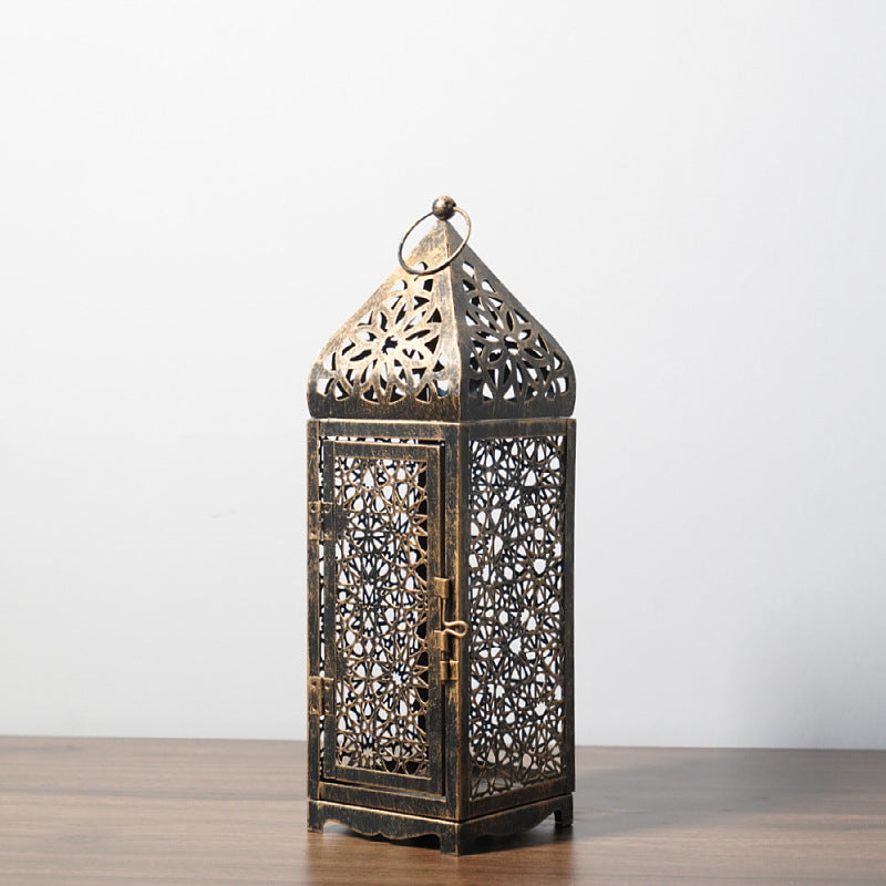Moroccan Iron Hollow-Out Candle Lantern
