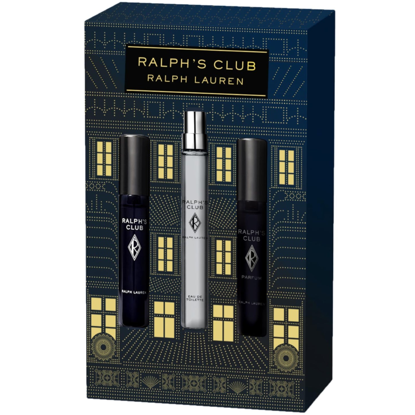 Dluxe Ave. Ralph Lauren - Ralphs Club Mens Cologne Discovery Set - Eau de Parfum Eau de Toilette & Parfum - Woody & Fresh - 3-Piece Gift Set - Travel Size - 0.3 Fl Oz Each
