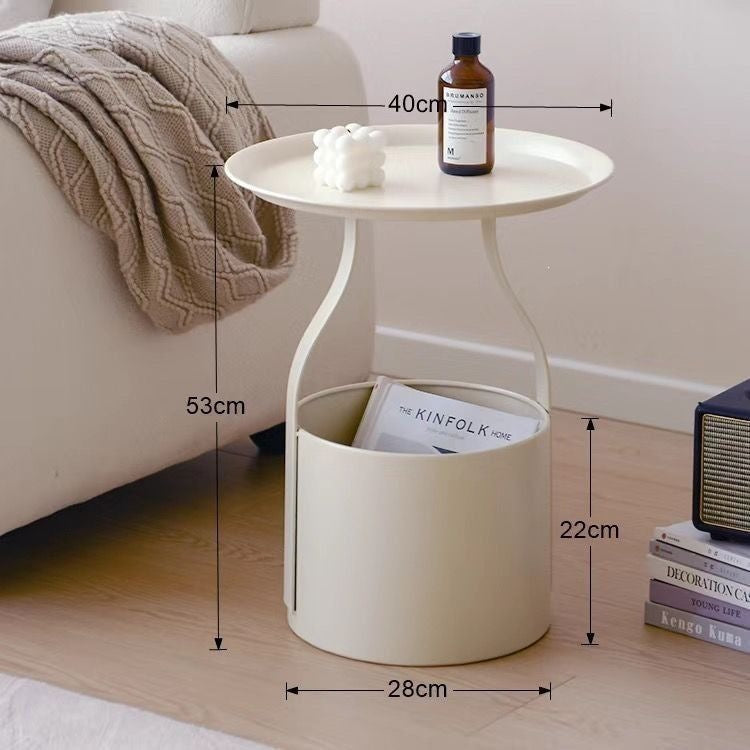 Iron Art Storage Side Table with Lid