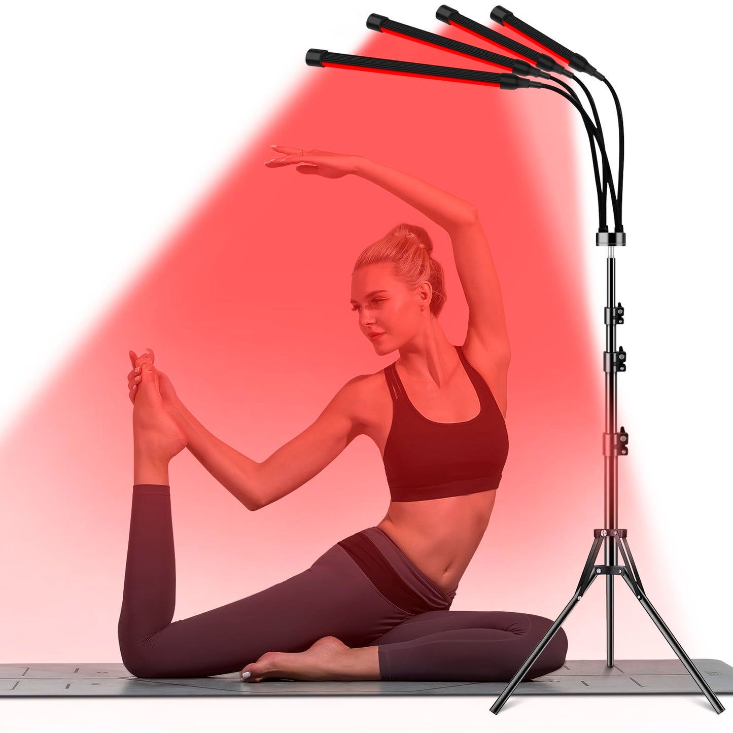 Dluxe Ave.  Red Light Therapy Lamp/ 4 Head Infrared Light Therapy with Timer & Adjustable Stand