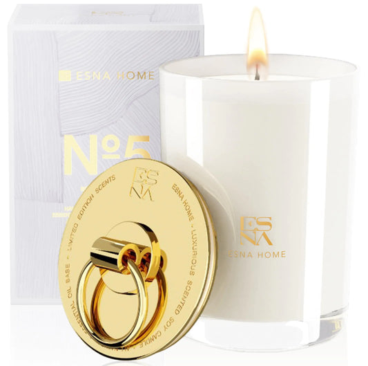 Dluxe Ave. Aromatherapy Scented Candles, Lavender Essential Oil, 50 Hours Burn, /White Candles