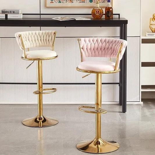 Dluxe Ave. Adjustable Swivel Bar Stool with Backrest