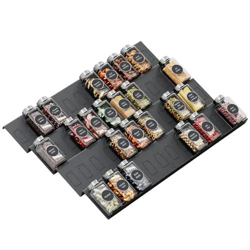 Dluxe Ave. Spice Drawer Organizer/ 8 Tier Expandable/ from 11.7" to 23.2"/Tray Insert for Kitchen Drawers